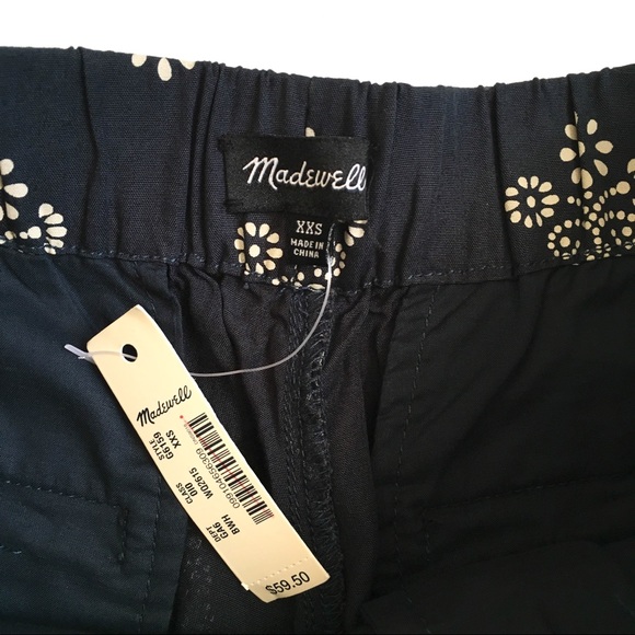 Madewell Drapey Pull On Shorts Blue Floral XXS XS - Picture 3 of 4